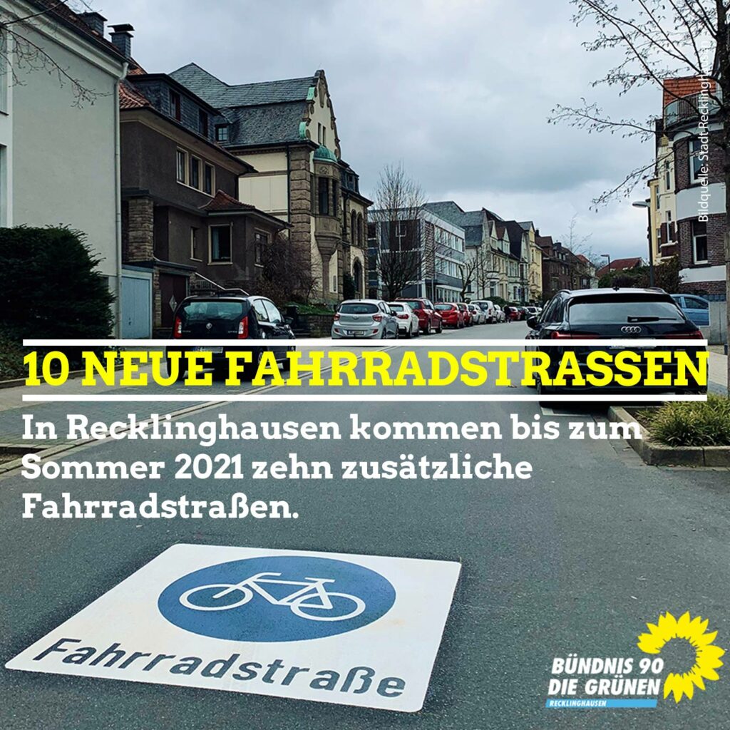 Zehn zusätzliche Fahrradstraßen in Recklinghausen